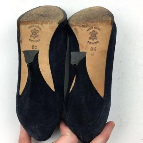 Vtg Tiziano Ross Heels Sz 8.5 Suede Made In Italy - Picture 6 of 9